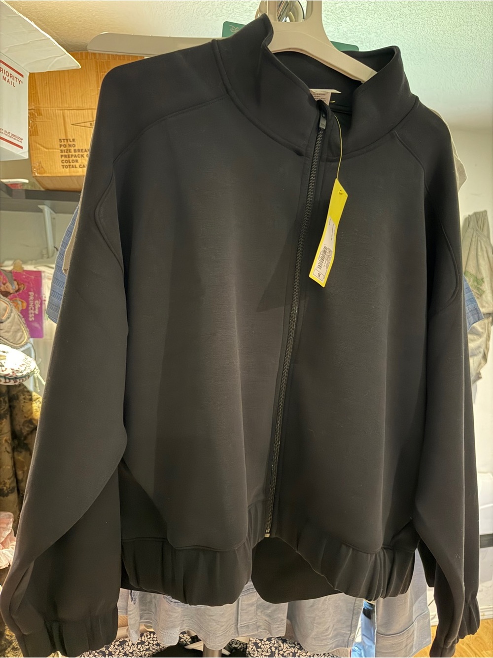 all in motion Black Sandwash Full-Zip Jacket
